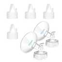 Flange Inserts for Spectra, Spectra Replacement Pump Parts for S1/S2/9 Plus, Not Original Accessories, Breast Pump Parts Include 2-Pack 19MM Flanges and 4-Pack Duckbill Valves