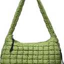 Quilted Tote Bag-Puffy Carryall Tote Bag-Large Puffer Crossbody Handbags-Shoulder Soft Fluffy Lightweight for Women (Khaki)