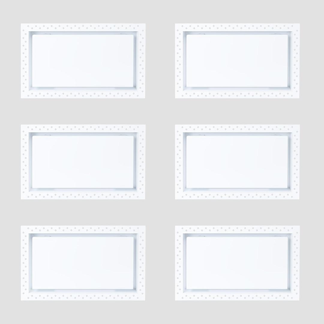 6PCS Flush Wall Vent 8x14, White AC Vent Cover Metal Wall Vent Covers