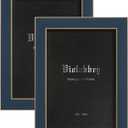 VIOLABBEY 5x7 Picture Frame Navy Blue Set of 2, Colorful 5 x 7 Photo Frame for Wall Mounted or Tabletop Display, Real Glass, Modern Style