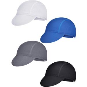 4 Pieces Summer Unisex Cycling Cap Breathable Bicycle Caps Sweat-Absorbing Biking Caps for Women Men Running Outdoor Sports (Medium)
