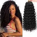 18inch Synthetic Deep Twist Crochet hair Bohemian Crochet Braids Natural Black Deep Wave Braiding hair Extensions (7Packs,1B)