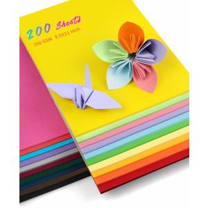 Colored Cardstock 200 sheets, 8.5 x 11 Cardstock Paper - 20 Assorted Colors, 250 GSM Card Stock Printer Paper Scrapbooking Supplies for Diy Crafts, Scrapbooking, Card Making