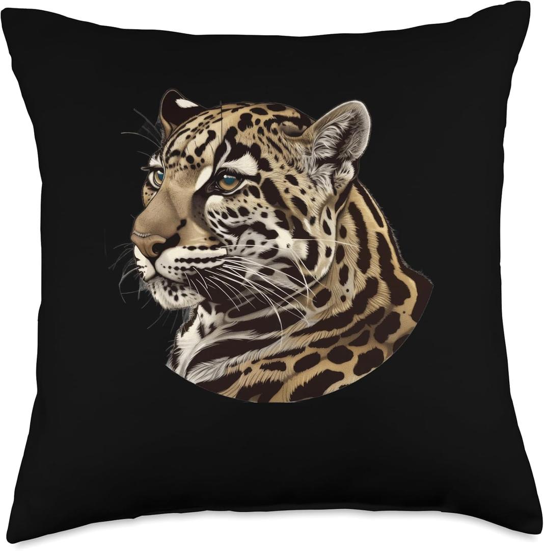 Clouded Leopard Round Image Throw Pillow, 18X18