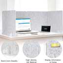 4 Pack Acoustic Desk Dividers - 24" x 20" Freestanding Privacy Panels Set with Noise - Reducing Design Cubicle Sound Proof, Ideal for Office, Classroom, and Home (Silver Gray)