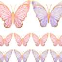 PerKoop 10 Pcs Large Butterfly Centerpieces for Tables Butterfly Party Decorations 3D Paper Table Toppers Centerpieces Wall Decor for Birthday Baby Shower Wedding Party Supplies (Pink, Purple)