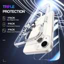 Maxdara for iPhone 14 Magnetic Case, [3 in 1] with Front Tempered Glass Screen Protector & Camera Lens Protector [Compatible with MagSafe] Slim Shockproof Cover for iPhone 14 (Magnetic Clear)
