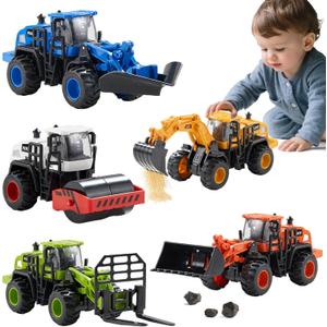 Construction Truck Toys for Toddlers: Push Go Truck Sandbox Excavator Toy Trucks Vehicles Snow Plow Toy Truck Bulldozer Road Roller Birthday Gift for 3 4 5 6 Years Old