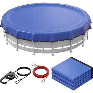 24' Round Heavy Duty Winter Pool Cover for Above Ground Pool, Extra Thick & Durable Above-Ground Pool Cover, Tear Resistant, Reinforced Edges, Easy Install, All-Season Use