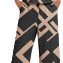 Lepunuo 2 Piece Sets for Women Summer Cap Sleeve Crop Top Wide Leg Pants Matching Lounge Set Vacation Beach Travel Outfits, S