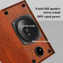 Elimavi Powered Bookshelf Speakers, 30W X 2 Turntable Speakers with 4 Inch Woofer, Record Player Speakers with AUX Input for PC and TVs,Wood Grain Color for Wall Mounting