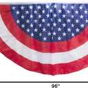 3 x Iconikal July 4th American Flag Banner Bunting Half Fan Patriotic Porch Garland Decoration 6 x 3 Feet, 2-Pack