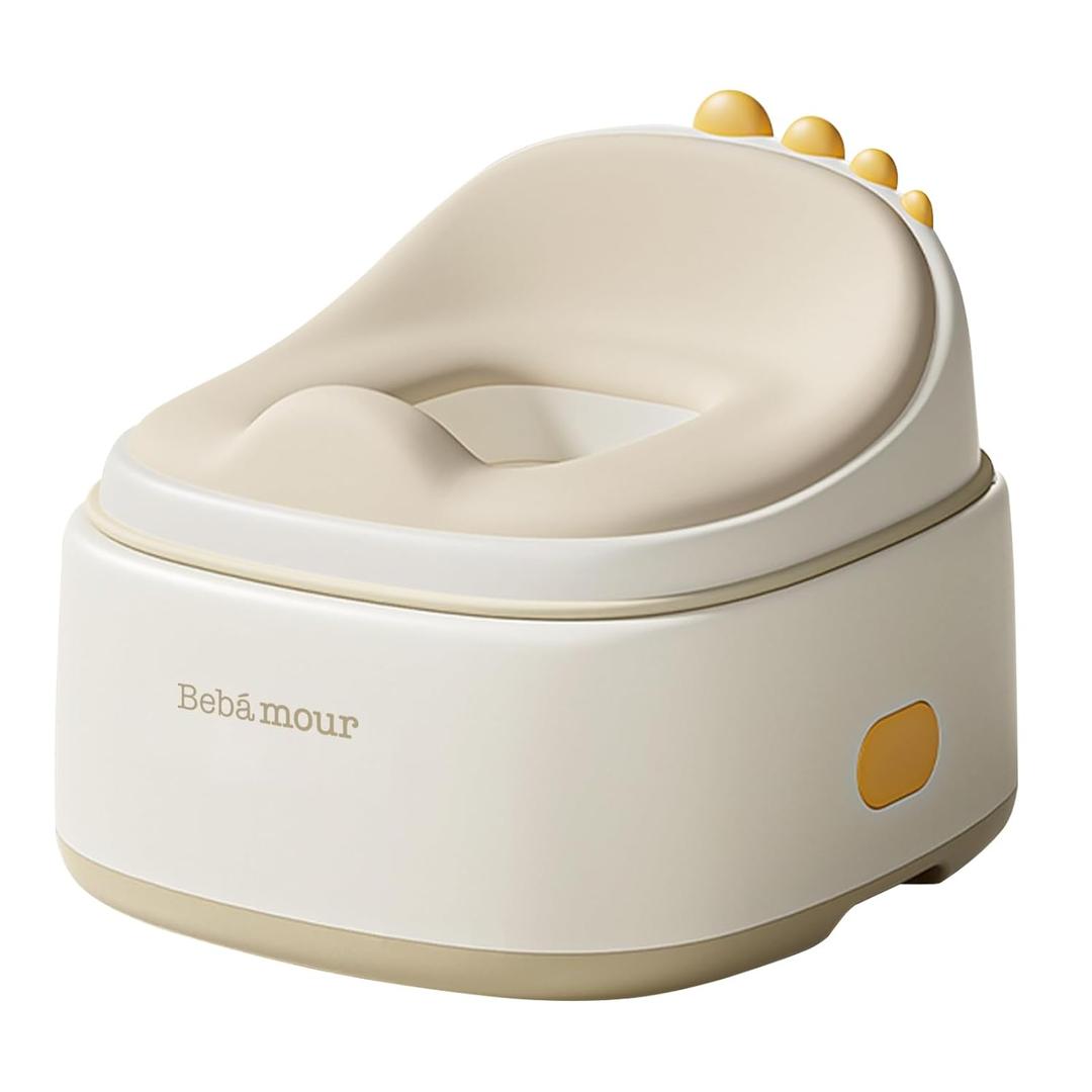 Bebamour Toddler Potty Training Toilet 3 in 1 Versatile Toilet Seat & Step Stool & Potty Chair Portable Potty Trainer for Boys & Girls with with 100 Pack (Dinosaur Coffee)