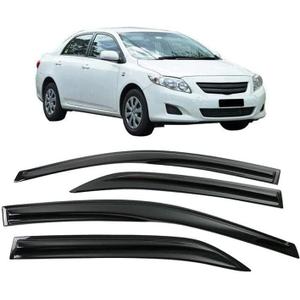 Tape-On Window Visors 4-Piece for 2009-2013 Toyota Corolla Sedan Only Sun Rain Guard Shield Shade Smoke 94073