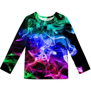 RAISEVERN Boys Girls 3D T-Shirt Graphic Print Tees Long Sleeve Shirts Size L