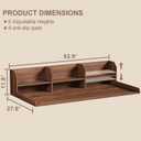 ChooChoo Washer Dryer Countertop, Adjustable Shelf, 2-Tier | Laundry Room Topper, Spacious Storage, For Folding Clothes & Efficient Organization, Walnut, 27.5"D x 53.9"W x 11.8"H