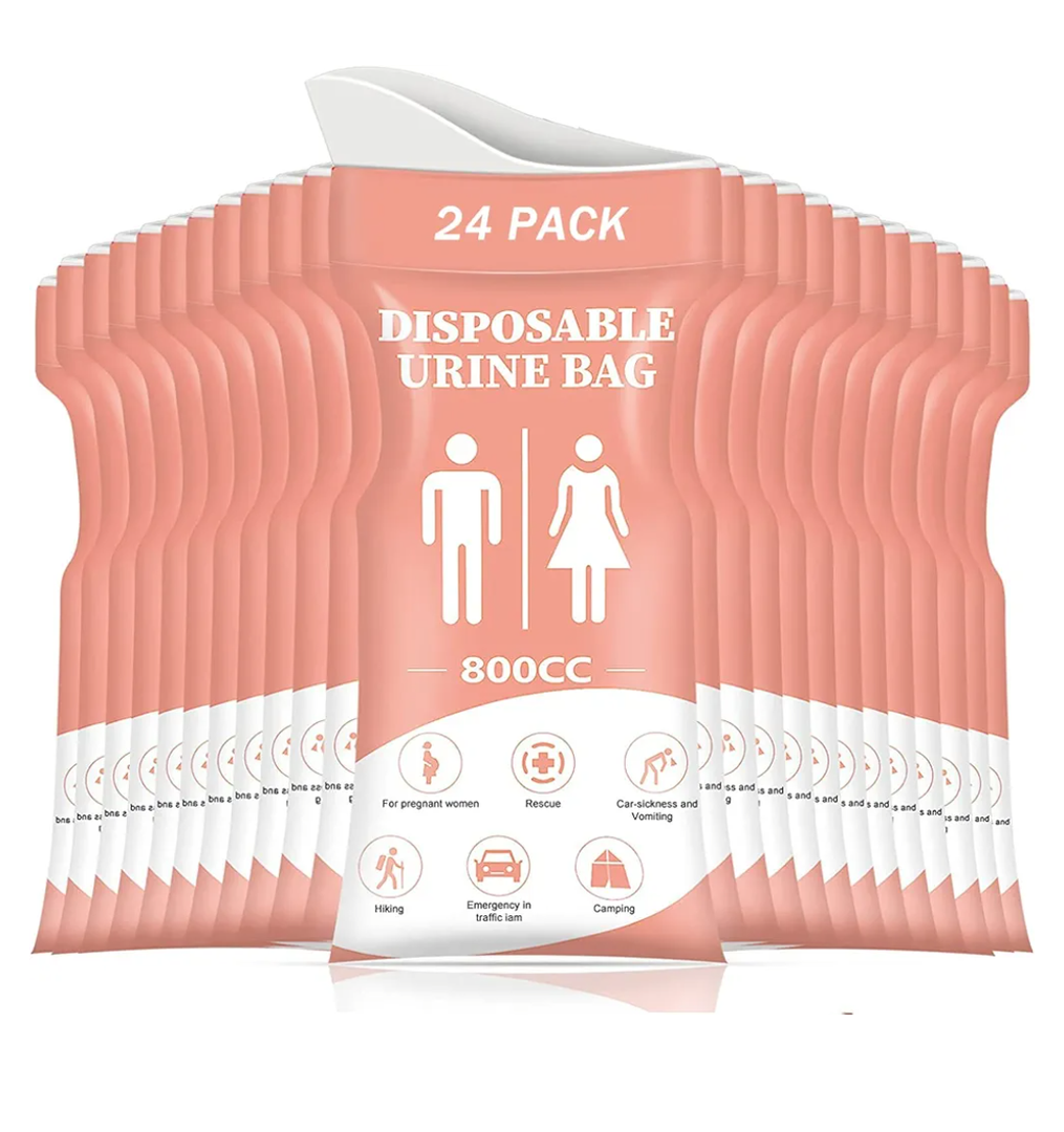DIBBATU Disposable Urine Bag, 12/24 PCS Pee Bags for Travel for Women/Men, 800ML Emergency Portable Urinal Bag and Vomit Bags, Unisex Urinal Bag for Camping, Traffic Jams, Pregnant, Patient, Kids