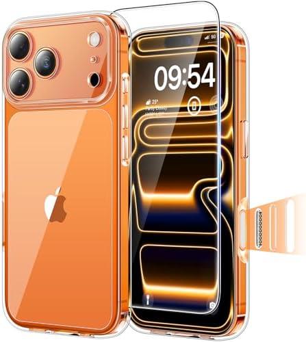 TAURI for iPhone 17 Pro Max Case, Camera Control Full Camera Protection, with Screen Protector, Military-Grade Protection Shockproof Phone Case for iPhone 17 ProMax, Clear