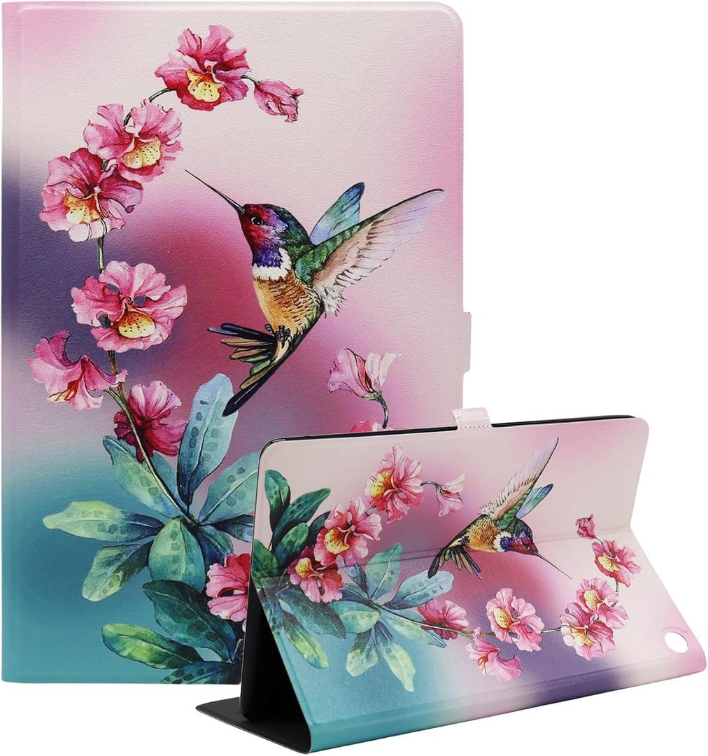 Amazon Kindle Fire HD 10 and Fire HD 10 Plus 10.1" Tablet Case (13th/11th Generation 2023/2021 Release), Slim Fit Leather Stand Smart Cover with Auto Sleep/Wake, Cute Bird