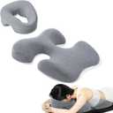 TOROKOM Breast Pillow for Massage, Massage Bolster Face Down Pillow for Sleeping Washable Soft Head Cushion and Chest Cushion for SPA Home Gray (Grey)