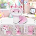 Pink Snake Stuffed Animals Plushie Doll Toys,Snake Plush with Lion Dance Design,Pink Stuffed Animals Plushie,Gifts for Birthday Halloween Christmas,Kids Party Favors