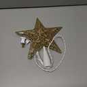 Brizled Gold Christmas Tree Topper, 9 Hollow-Out Star Tree Topper with 10 Warm White Lights, Pre-lit 5 Point Star Treetop, 120V UL Listed Lighted Treetop for Christmas Tree Home Decoration