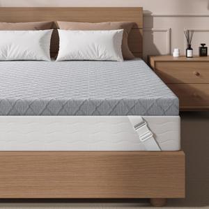 Sleepmax Firm Mattress Topper Queen Size 3 Inch - Extra Firm Memory Foam Bed Topper for Back Pain Relief - Cooling Mattress Pad for All Body Shapes - Non-Slip Deluxe Cover, CertiPUR-US Certified, 2 Pack
