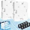 2 Pack 48lbs Heavy Duty Pool Ladder Weights, HDPE Waterproof Swimming Pool Ladder Weights for Steps, Pool Step Weights for Above & Underground Ground Pools (12.8" x 16.7")