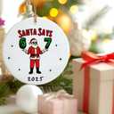 Santa Says 6 7 Christmas Ornament 2025 | Santa Ornaments for Christmas Tree | Funny 67 Meme Ornament | Funny 67 Gifts | Stocking Stuffers for Teens