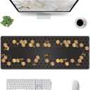 Honeycomb Bee Gaming Mouse Pad Extended Large Mouse Mat 31.5 X 11.8 Inch Nonslip Rubber Base Long Desk Pad Stitched Edges Mousepad Mice Pad for Office Home Game