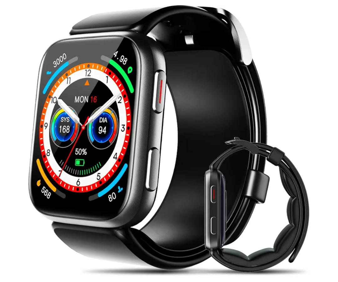 BP Doctor Smart Watch Blood Pressure, 1.95" Smart Watch Monitor with Air Pump Cuff, Blood Pressure Watch with Sleep Heart Rate Monitor, Pedometer, BP Watch Supports Data Sharing, Reminder Monitoring