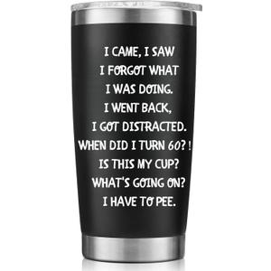 60th Birthday Gifts For Men Women-20 OZ Stainless Steel Tumbler-60th Birthday Decorations for Him Her