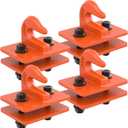 4 Pack 3/8" Tractor Bucket Grab Hooks, Grade 70 Forged Steel Bolt On Grab Hook with Backer Plate, Heavy Duty Tow Hook for Tractor Bucket, Loader, Truck, UTV, RV, 15,000 lbs, Orange
