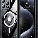 Red2Fire for iPhone 15 Pro Case Waterproof, [Built-in Screen Protector & Camera Protector][Compatible with MagSafe][Full Body Shockproof][IP68 Waterproof][Dustproof] Phone Case 6.1" Black/Clear