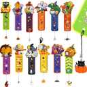 Pajean 24 Pcs Halloween Bookmarks, Ruler With Pumpkins, Ghost, Skulls Book Page Clips, Metal Charms for Classroom Rewards, Prizes, Holiday Party Favor Decorations
