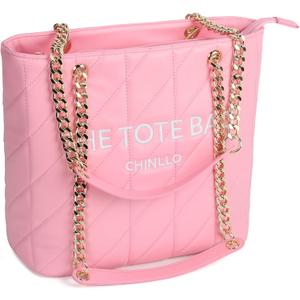 Tote Bag for Women, Medium Top Handle Handbags Purse (Pink-quilted)