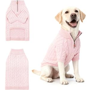 Small/Medium Dog Sweater, Warm Dog Winter Coat w/Sleeves, Comfortable High Neck Premium Dog Clothes for Labrador-Best for Holidays, Daily Walks XL Pink (Pink(Order One Size Up))