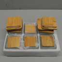 CONNOO 12 Pack 9oz, 3oz Frosted Square Candle Jars for Making Candles, Thick Glass Bulk Empty Candle Containers with Airtight Bamboo Lids for Candle Making, Sticky Warning Labels - Dishwasher Safe