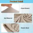 uxcell Stretch Foot Stool Cover Square Footrest Slipcover with Elastic Footstool Protector for Living Room Bedroom Fit Length 68.6-81.3cm/27-32inch, Beige