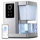 Silonn Nugget Ice Maker Countertop with APP & Voice Control, Self Cleaning Ice Machine with 3L Large Water Tank, 40 lbs/24H Soft Chewable Ice, Portable Pebble Ice Maker for Home and Party, Silver