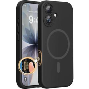 Miracase Magnetic for iPhone 17 Case, Compatible with MagSafe, Integrated Silicone Camera Control Cover, 3.0mm Thicken Shockproof Drop Protection Phone Case for 17,Black