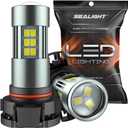 SEALIGHT 5202 LED Fog Light Bulbs, 6000K Xenon White, 27 SMD Chips DRL Bulbs, 5202 5201 PS19W PS24W 9009 LED Fog Light, Pack of 2