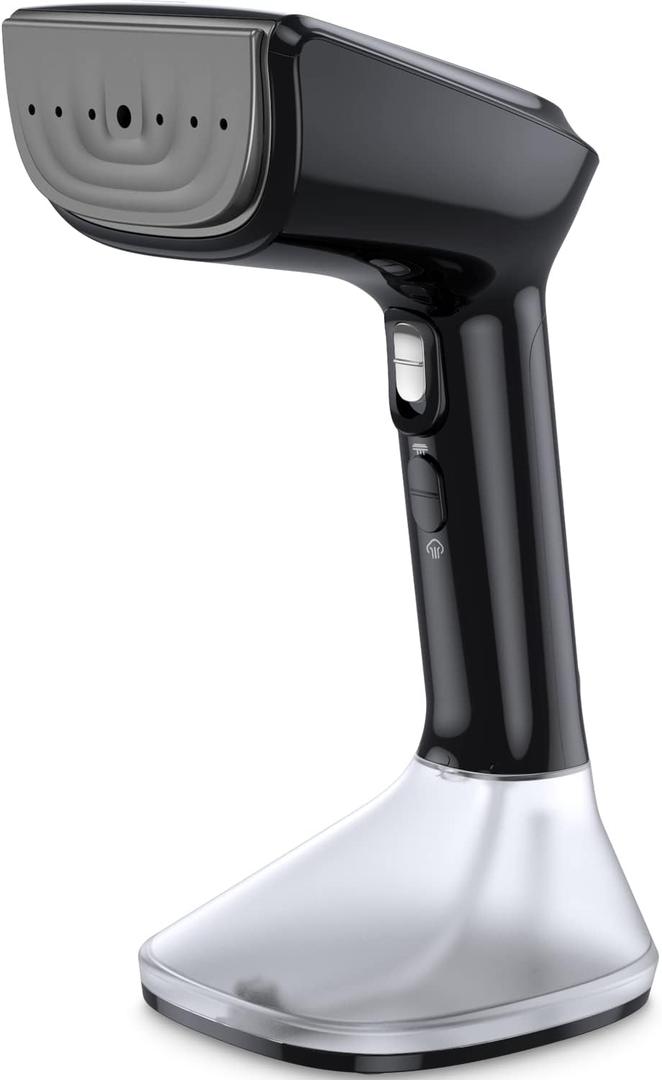 Steamer for Clothes -1800W with Wet/Dry Ironing Modes, 20-Second Heat-up, Detachable Water Tank, Heat-Resistant Gloves for Wrinkle Removal. Suitable for 120V Countries. Color: Black