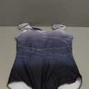 American Trends Athletic One Piece Swimsuits for Women Modest Bathing Suits Criss Cross Back Water Aerobics Swimwear (10-12, E Black Gradient) L