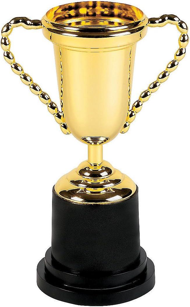 Fun Express 10" Gold Trophy Award - Ideal for Recognition Achievements and Celebrations - Perfect for Trophies at Parties Events Competitions Award Ceremonies and Special Occasions - 1 Piece