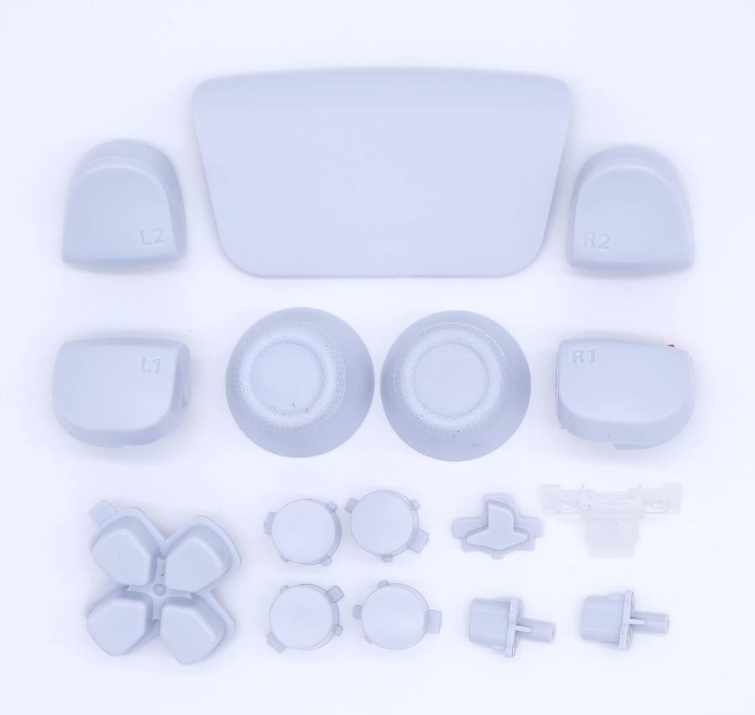 Full Buttons Set for PS5 Joysticks Dpad R1 L1 R2 L2 Direction Key ABXY Buttons Trigger Button Cap Cover for PS5 BDM-010 Game Console (Gray)