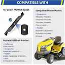 GICOOL 405380 Lawn Mower Blade, for 46" Husqvarna YTH22V46 Z246 YT46LS YTH20K46 YTH21K46 YTH22K46 RZ4623 Craftsman CMXGZAM110147 594892801 PP21011 Ariens 21546611, 5-Star Mounting Pattern, 2 Pack