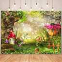 Enchanted Forest Backdrop Banner Fairy Birthday Decorations,Spring Fairytale Garden Wonderland Woodland Photography Background Princess Girls Wedding Baby Shower Bday Party Decor Photoshoot Prop 7x5ft