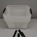 IRIS USA 19 QT Plastic Storage Box with Lid and Latches - 6 Pack - BPA-Free, See-Through Organizing Solution, Durable Nestable Stackable Containers, Secure Pull Handle - Clear