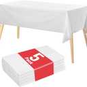 able Cloth, 5 Packs Disposable Tablecloth  76x88 Inches, White Plastic Tablecloth for Rectangle Table Cover Tougher PEVA for Party Decorations Picnic Graduation Camping Birthday 